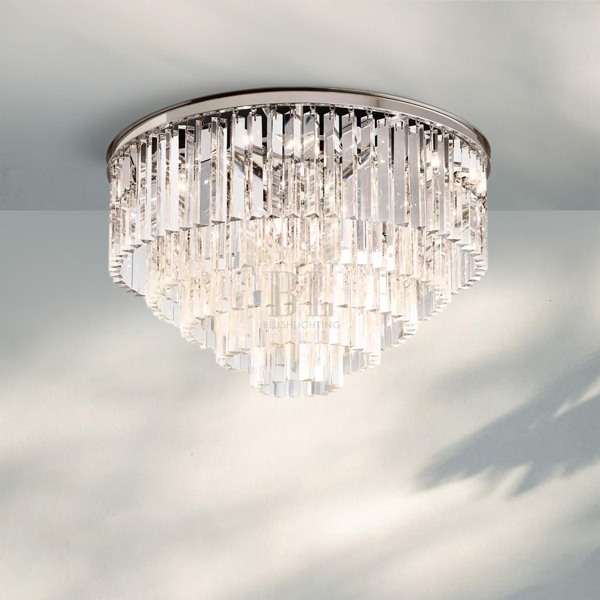 1920s Odaon Flushmount 20‘’-Flushmount 32''-Polished Nickel-