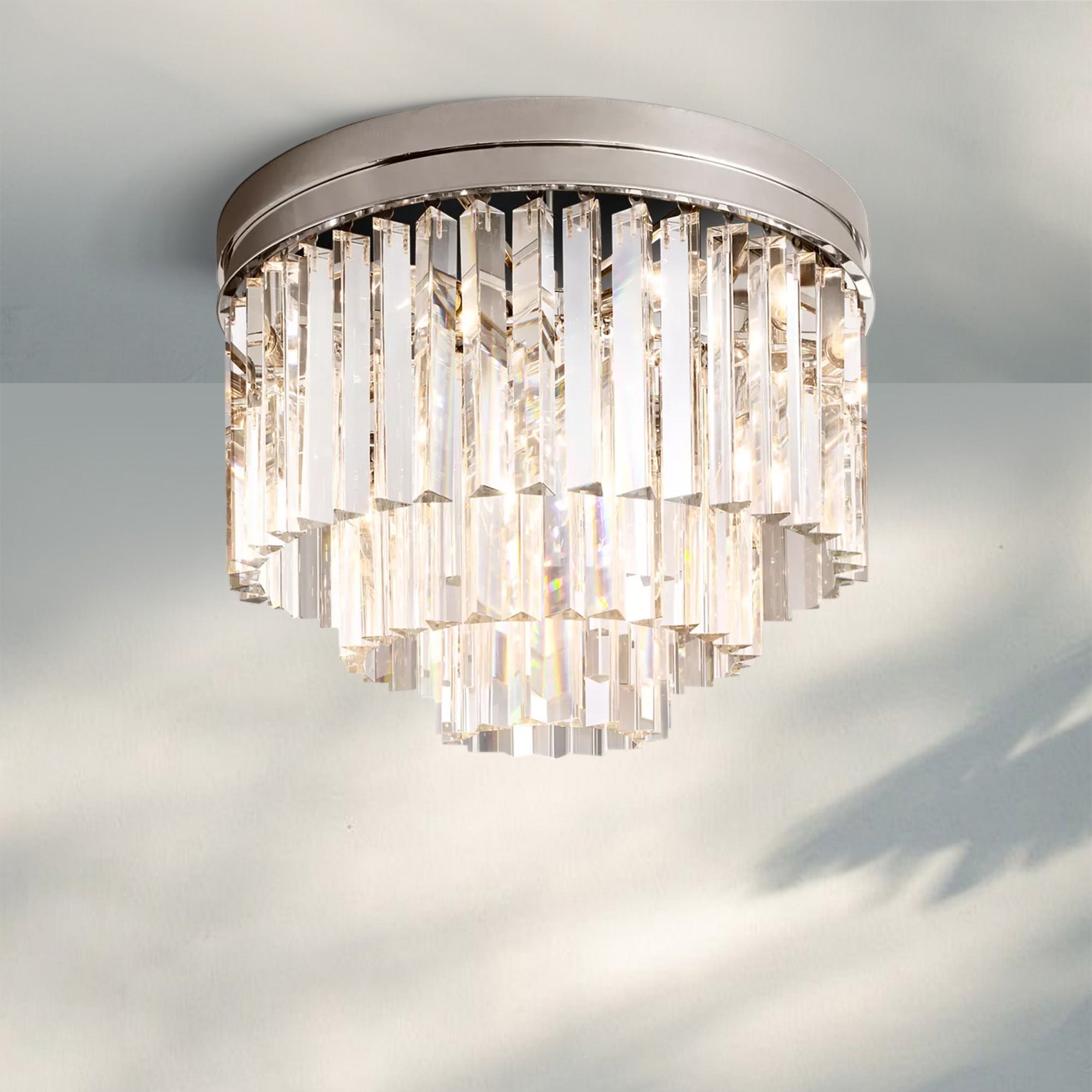 1920s Odaon Flushmount 20‘’-Flushmount 20''-Polished Nickel-