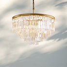 1920s Odaon Multi Tierd Round Chandelier 20"32"44"-32''-Lacquered Burnished Brass-