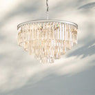 1920s Odaon Multi Tierd Round Chandelier 20"32"44"-32''-Polished Nickel-