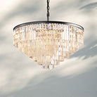 1920s Odaon Multi Tierd Round Chandelier 20"32"44"-44''-Matte Black-