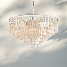 1920s Odaon Multi Tierd Round Chandelier 20"32"44"-44''-Polished Nickel-