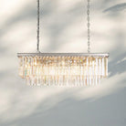 1920S Odaon Rectangular Chandelier 40-40"-Polished Nickel-