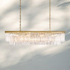 1920S Odaon Rectangular Chandelier 40-59"-Lacquered Burnished Brass-