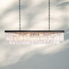 1920S Odaon Rectangular Chandelier 40-59"-Matte Black-