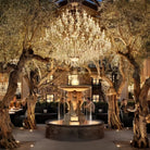 19th C. Rococa Iron & Crystal Round Chandelier 101"-Antiqued Brass-