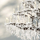 19th C. Rococa Iron & Crystal Round Chandelier 101"-