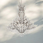 19th C. Rococa Iron & Crystal Round Chandelier 101"-Rustic Iron-