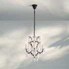 19th C. Rococa Iron & Crystal Round Chandelier 18‘’-Rustic Iron-