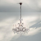 19th C. Rococa Iron & Crystal Round Chandelier 28"-