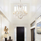 19th C. Rococa Iron & Crystal Round Chandelier 40"-Blushlighting