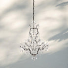 19th C. Rococa Iron & Crystal Round Chandelier 40"-Rustic Iron-