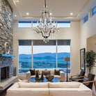 19th C. Rococa Iron & Crystal Round Chandelier 40"-Rustic Iron-Blushlighting