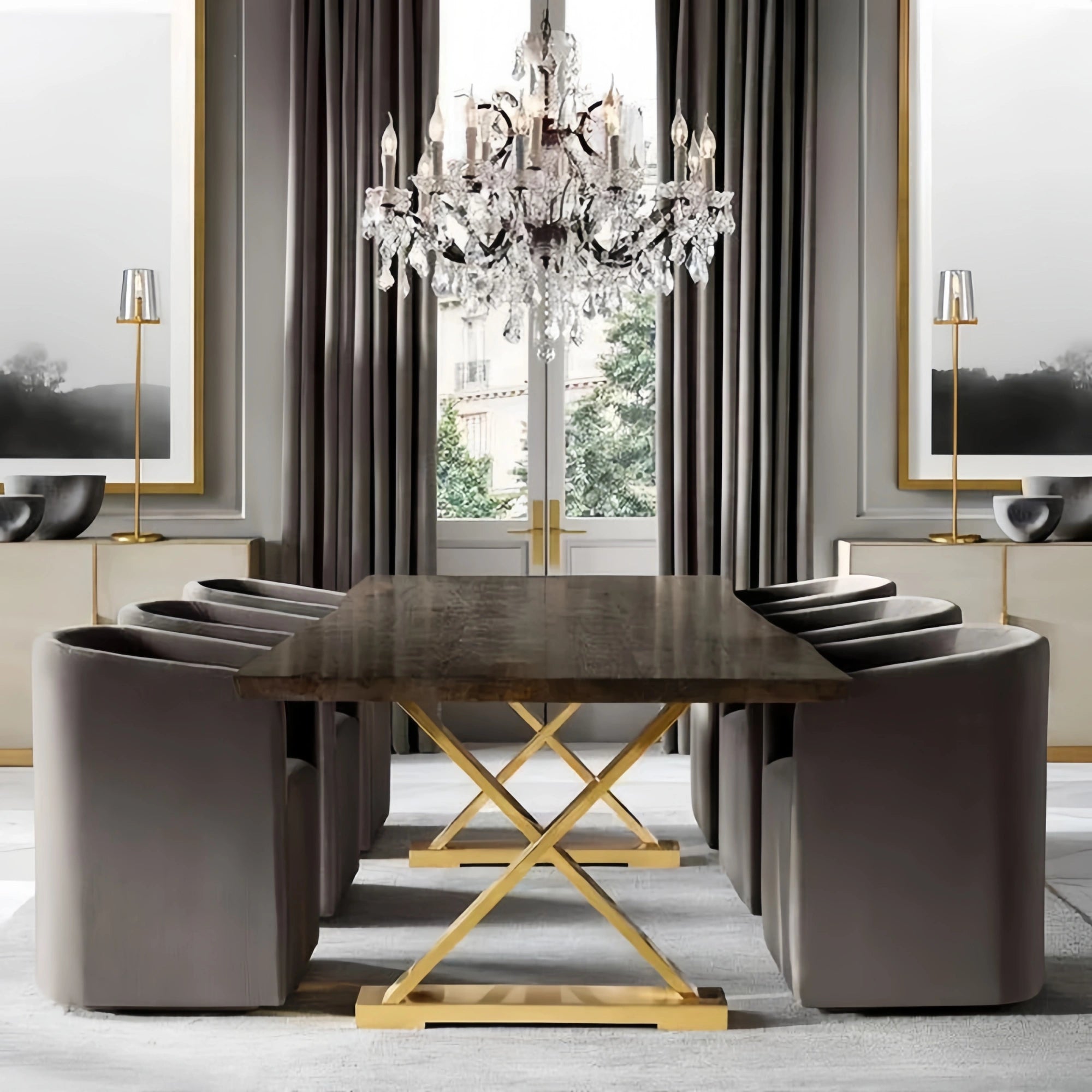 19th C. Rococa Iron & Crystal Round Chandelier 60"-