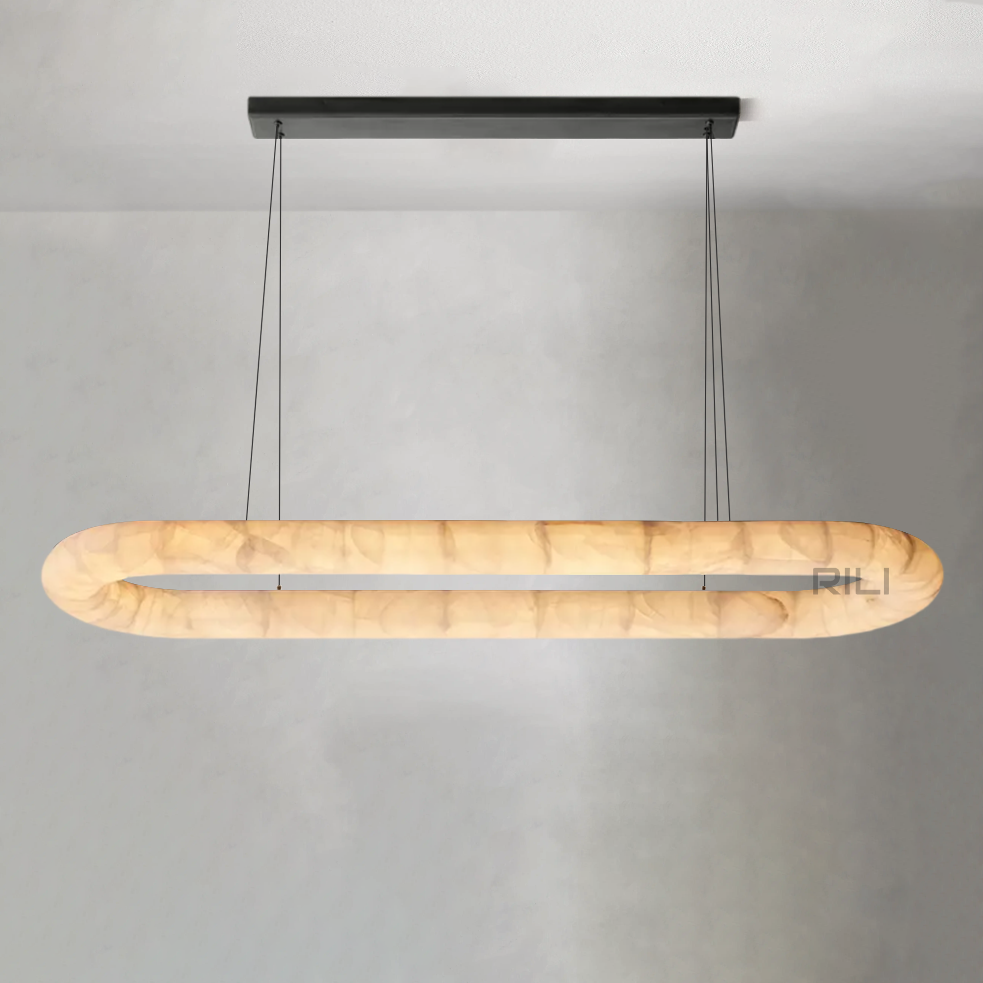 Rivaga Lisse Alabaster Oval Chandelier 57" 74"