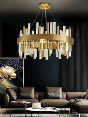 Blushlighting® Celle Ligure | Royal Gold/Titanium Black Crystal Chandelier