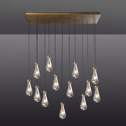 Silas Modern Raindrop Rectangular Chandelier For Dining Room 54"-13-Lights