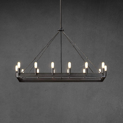Camina Vintage Filament Rectangle Chandelier 41''52''