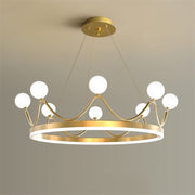 Blushlighting® Cute Crown Design Round Glass Creative Led Hanging Chandelier