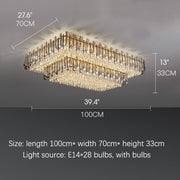 Blushlighting® Modern Rectangular Crystal LED Chandelier For Living Room, Dining Room image | luxury lighting | luxury decor