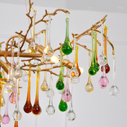 Louise Colorful Crystal Raindrop Branch Chandelier
