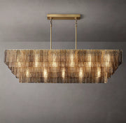 Sirene Glass Rectangular Chandelier 77" for Living Room