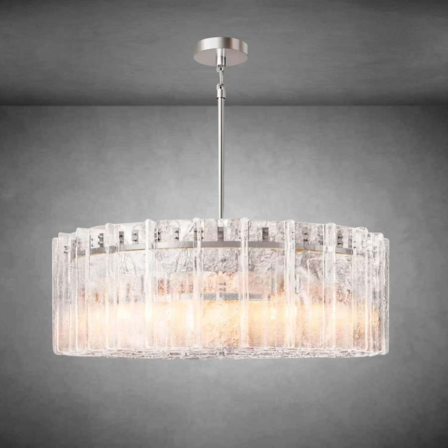 Lattace Clear Glass Round Chandelier 36''48"