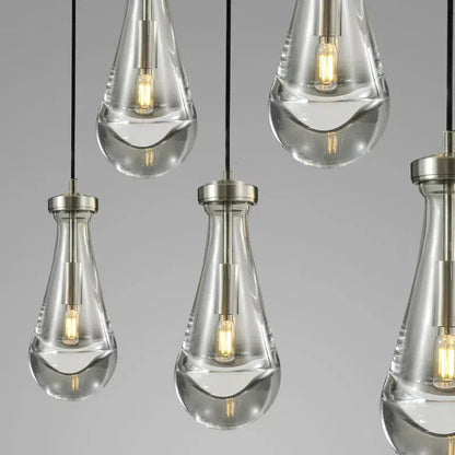 Raindrop Round Chandelier 5 Lights 14"D