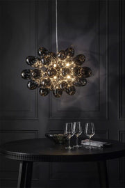 Blushlighting® Creative Black Grape Shape Glass Pendant Lamp For Living room, Bar Dia23.6" / Warm white