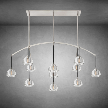 Hemispheae Modern Glass Linear Chandelier 54'' 72''