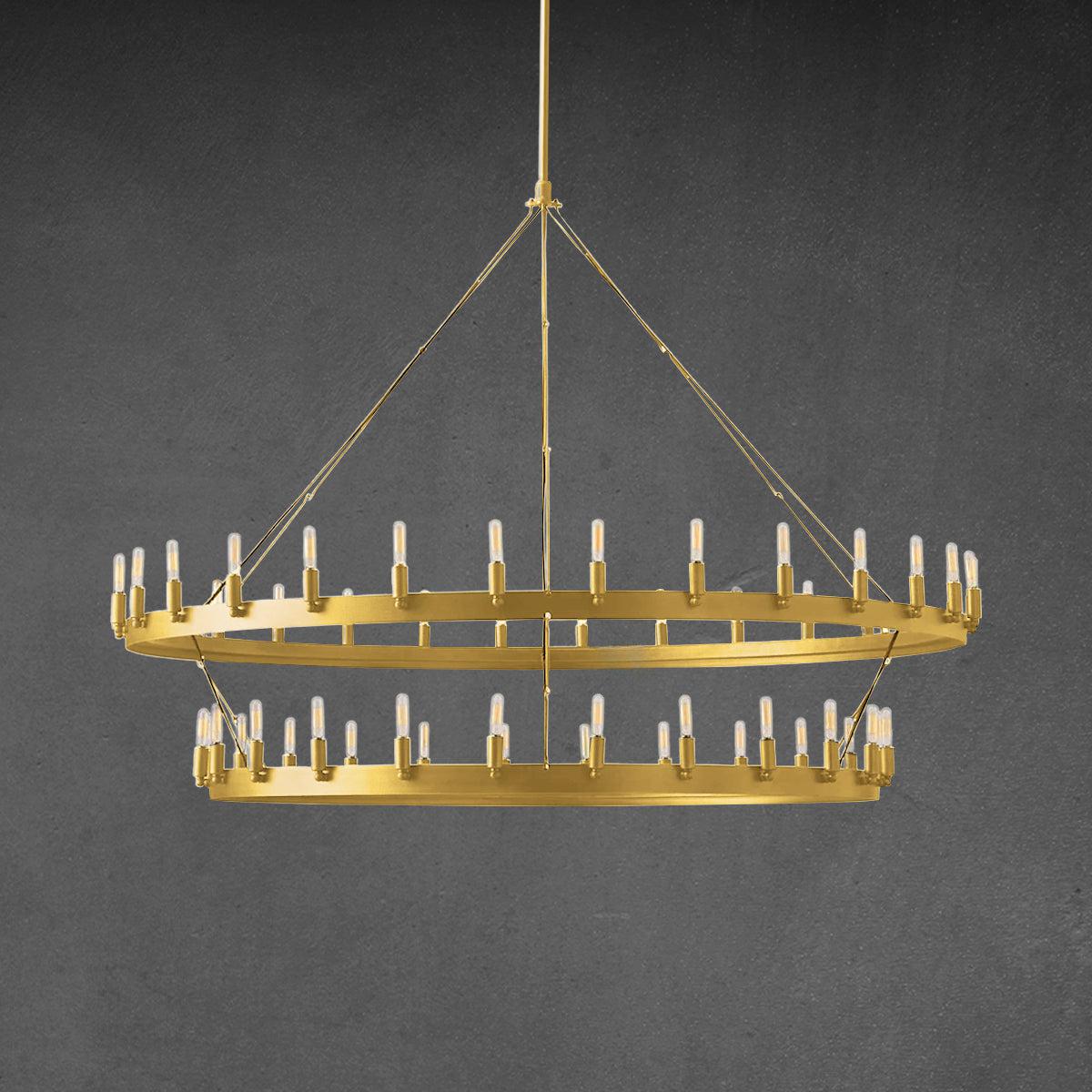 Camina Vintage Filament 2-Tier Round Chandelier 63''
