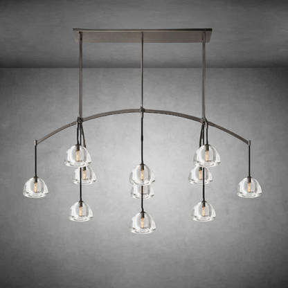 Hemispheae Modern Glass Linear Chandelier 54'' 72''