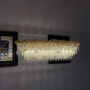 New Modern Luxury Rectangle Art Design Butterfly Crystal Chandelier for Kitchen Island/Dining Area