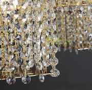 Large Adventurous Modern Rectangle Crystal Pendant Chandelier for Dining Room