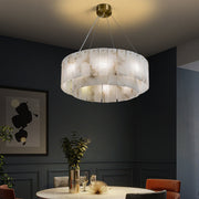 Blus Lighting Kimberley Handcrafted Alabaster Round Chandelier, Living Room Chandelier Fixtures