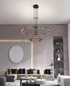 Blushlighting® Ring Design LED Rose Gold Decor Hanging Chandelier for Living Room, Stairwell image | luxury lighting | home decor