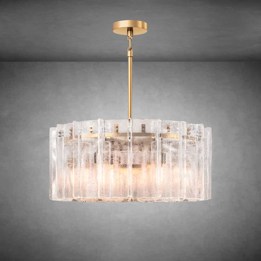 Lattace Clear Glass Round Chandelier 36''48"