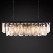 Clavel 2 Tiers Crystal Island Linear Chandelier Brass