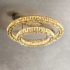 2/ 3 Rings Flush Mount Living Room Chandelier Crystal Bedroom Ceiling Light Fixture-Chandeliers-Blushlighting-Style B/ D23.6"+D15.8"-Warm Light-Blushlighting