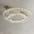 2/ 3 Rings Flush Mount Living Room Chandelier Crystal Bedroom Ceiling Light Fixture-Chandeliers-Blushlighting-Style B/ D23.6"+D15.8"-White Light-Blushlighting