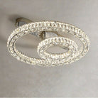 2/ 3 Rings Flush Mount Living Room Chandelier Crystal Bedroom Ceiling Light Fixture-Chandeliers-Blushlighting-Style A/ D23.6"+D11.8"-White Light-Blushlighting