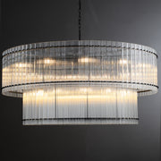 Cassius Modern Glass Two-Tier Chandelier For Living Room Foyer Chandelier