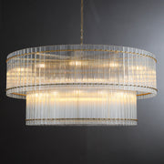 Cassius Modern Glass Two-Tier Chandelier For Living Room Foyer Chandelier