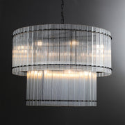 Cassius Modern Glass Two-Tier Chandelier For Living Room Foyer Chandelier