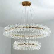 Blus Lighting Luxury Isabel 2-Tier Ring Crystal Chandelier