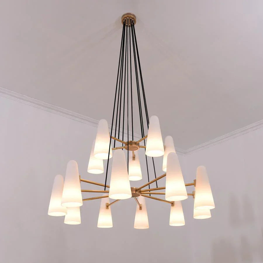 2-Tier White Porcelain Round Chandelier-