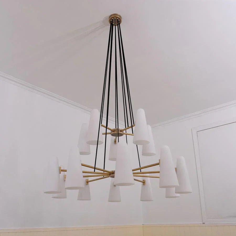 2 - Tier White Porcelain Round Chandelier - Blushlighting