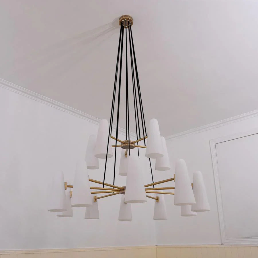 2-Tier White Porcelain Round Chandelier-