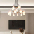 2-Tier White Porcelain Round Chandelier-