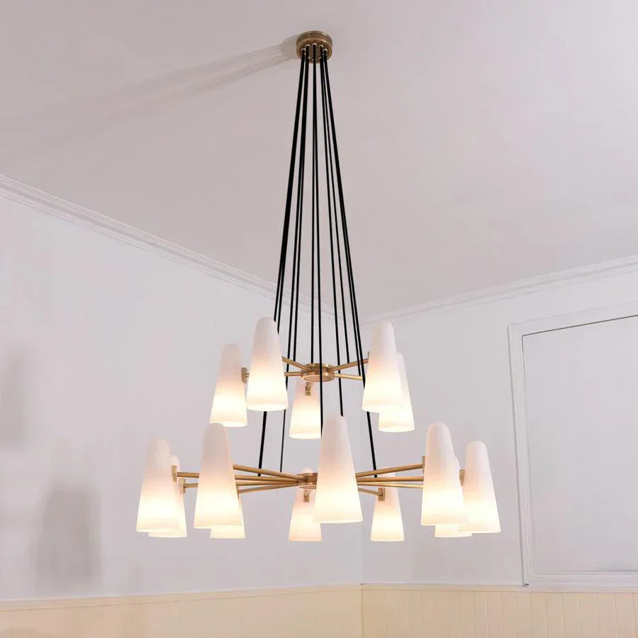 2-Tier White Porcelain Round Chandelier-